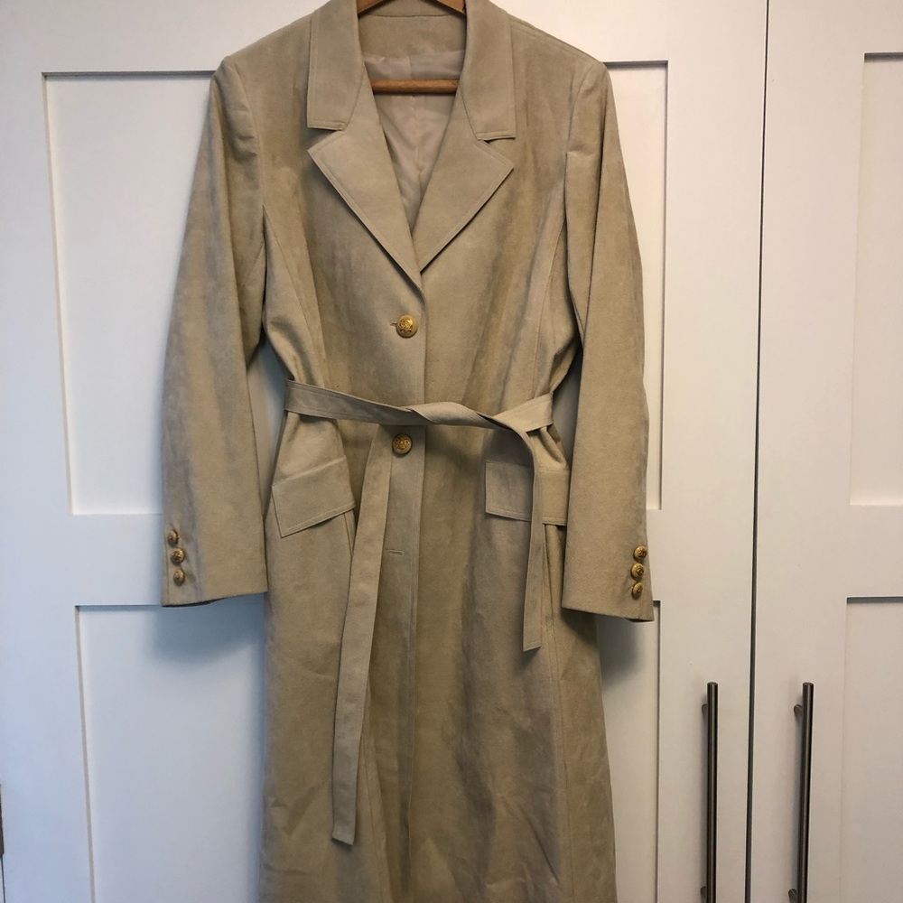 Suede vintage trench coat